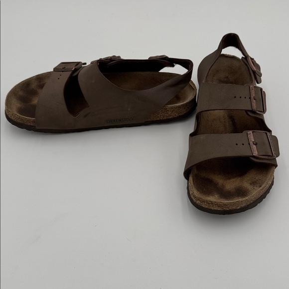 Birkenstock Arizona Oiled Leather Sandals Brown Copper Buckles Size 40 (M7/W9) - Picture 7 of 8